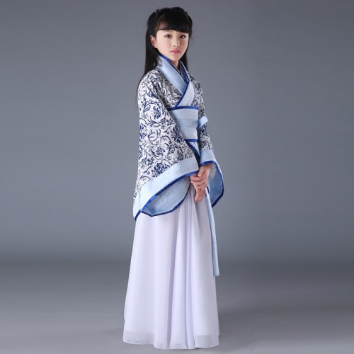 Chinese ancient traditional hanfu costumes girls hanfu child clothing cosplay party dresses dance Tang Dynasty costumes outfits